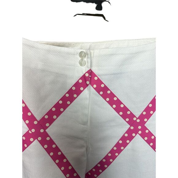 CJ Laing White Cotton Embellished Pants Size 4 - Picture 2 of 3